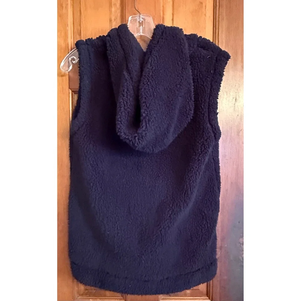 Billabong Sherpa Fleece Hooded Vest Full Zip Pockets Logo Patch Size M‎